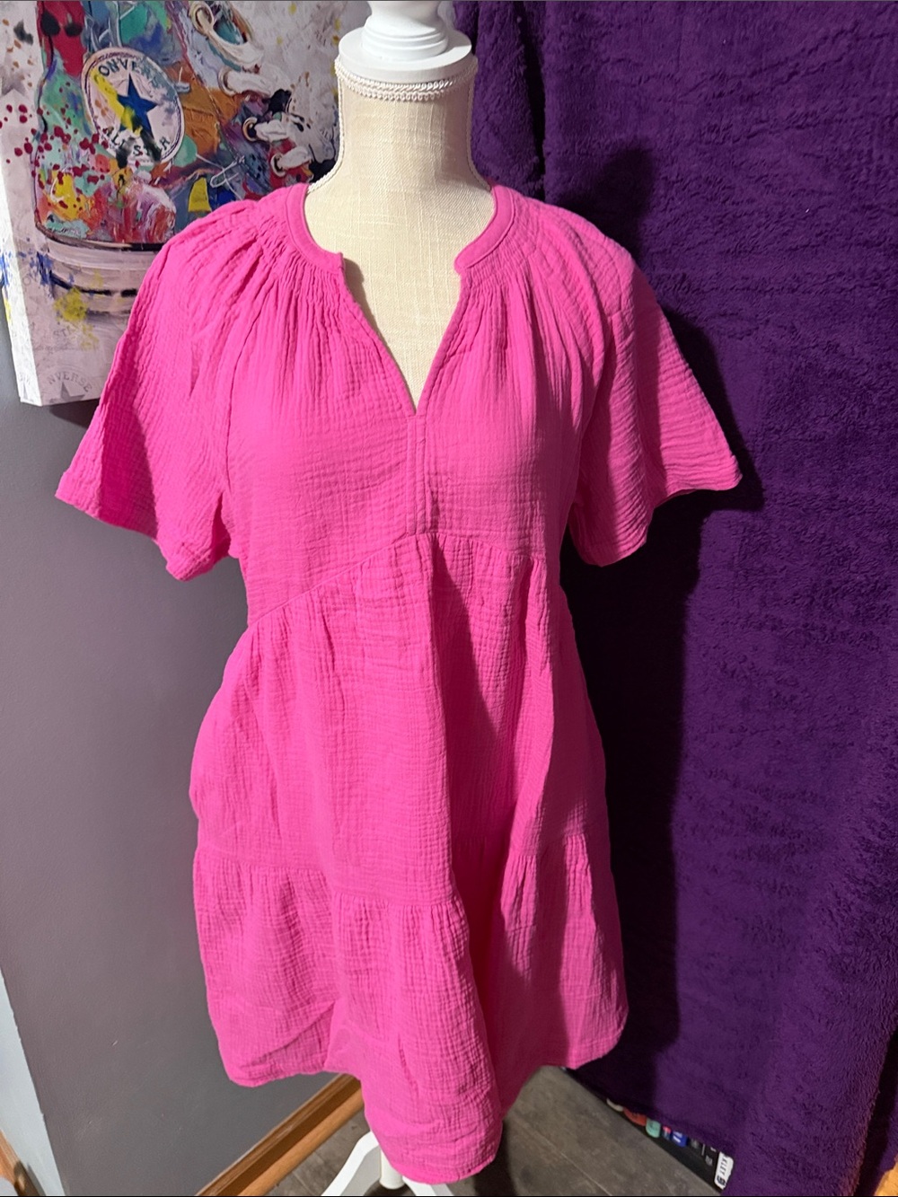 Women's Pink Gauze Tunic Dress - The Gap. Sz Xs